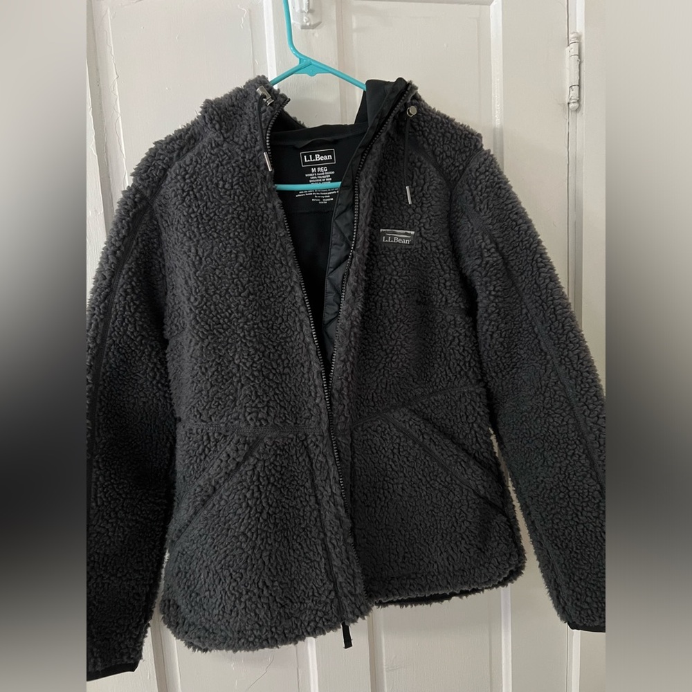 Charcoal, gray, L.L. Bean fleece jacket size medium